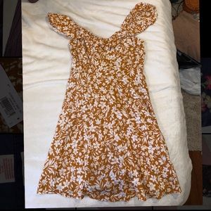 Yellow Floral Midi Dress